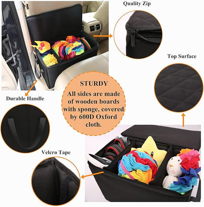 Dog Car Seat Extender with Storage 200lbs, Car 19.3"x9.85"x13")