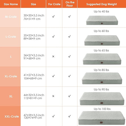 EHEYCIGA Orthopedic XL Dog Beds for Extra Large Dogs with Removable Washable Cover 44x32