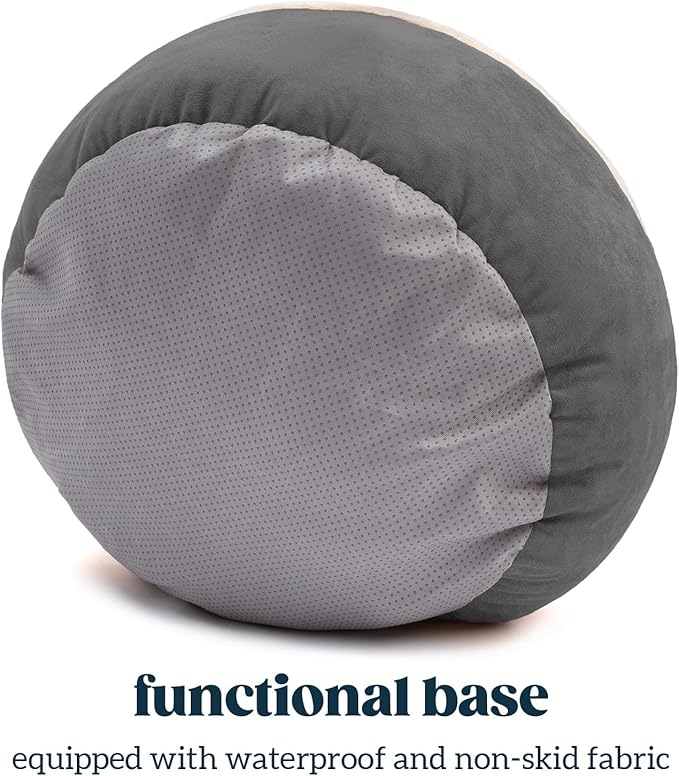 30" Medium Dog Bed for Medium Dogs Up to 45lbs - Washable Burrow Puppy Beds with Blanket Attached - Covered Dog Cave Bed with Anti-Slip Bottom - Charcoal Gray