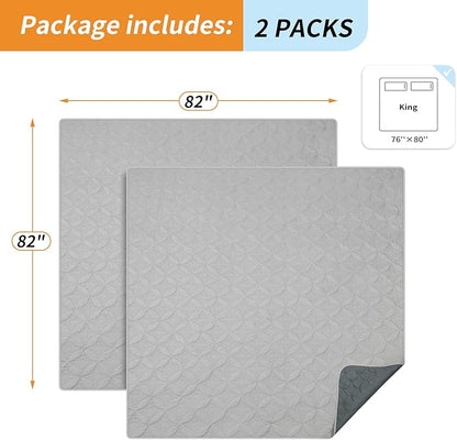 2 Packs Waterproof Dog Blankets Washable for Large Dog, Pet Couch Covers Protect Bed Sofa Furniture, Soft Reversible Dog Blankets Anti Scratches Dirty for Puppy Kids (82"×82", Light/Dark Grey)