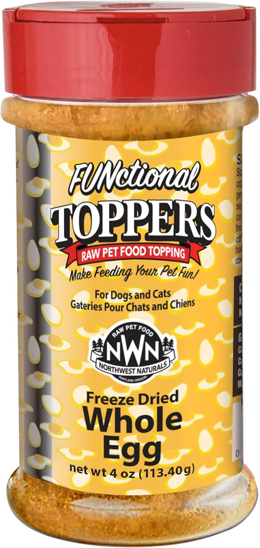 Northwest Naturals Freeze-Dried Whole Chicken Egg Functional Topper - for Dogs & Cats - Healthy, 1 Ingredient, Human Grade Pet Food, All Natural - 4 Oz (Packaging May Vary)