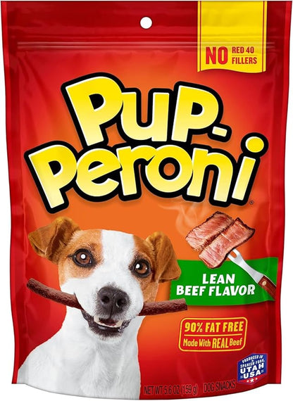 Pup-Peroni Dog Treats, Lean Beef Flavor, 5.6 Ounce (Pack of 8), Made with Real Beef, 90% Fat Free