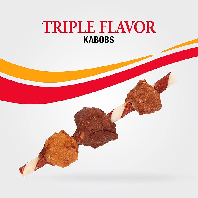 Good'N'Fun Triple Flavored Rawhide Kabobs for Dogs, 1.5 Pound (Pack of 1)