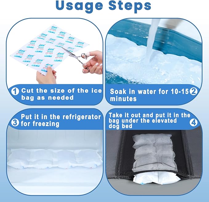 Elevated Dog Bed with Ice Pack 36'' Large