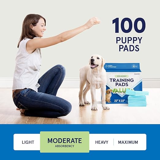 Puppy Pads Pet Pee Pads for Dogs & Puppy Training [100-COUNT] Potty Pads for Dogs 22" x 22" Leak-Proof Dog Pee Pads