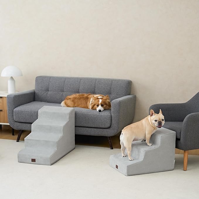 EHEYCIGA Dog Stairs for Small Dog 15.7”H 3-Step Slope