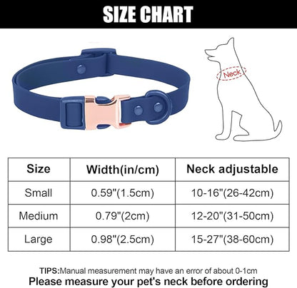 Waterproof Dog Collar with Safety Metal Buckle