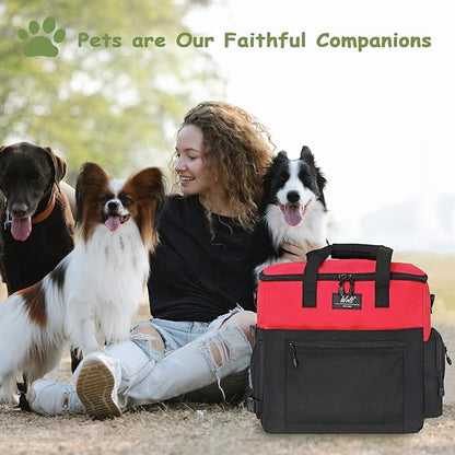 WOLT | Pet Travel Bag Kit for Dog Carrier & Travel, Includes 2 Food Containers + 2 Collapsible Bowls + 1 Placemat, Airline Approved Organizer for Pet Supplies Essentials Camping, Hiking, Weekend Away