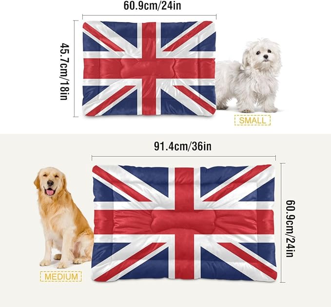 British Flag Pet Bed Pad Soft Dog Bed Mat with Anti-Slip Bottom