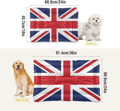 British Flag Pet Bed Pad Soft Dog Bed Mat with Anti-Slip Bottom