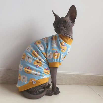 Sphynx Hairless Cat Cute Summer Cotton T-Shirts Pet Clothes 1))