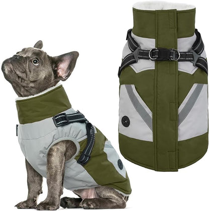 IECOii Dog Jackets for Medium Dogs Waterproof -Green