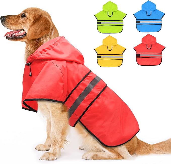 Candofly Dog Raincoat Hooded Poncho