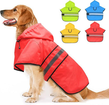 Candofly Dog Raincoat Hooded Poncho