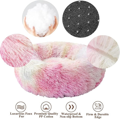 Aurako Cat Bed Dog Bed Round Cushion Pet 16" Iridescent