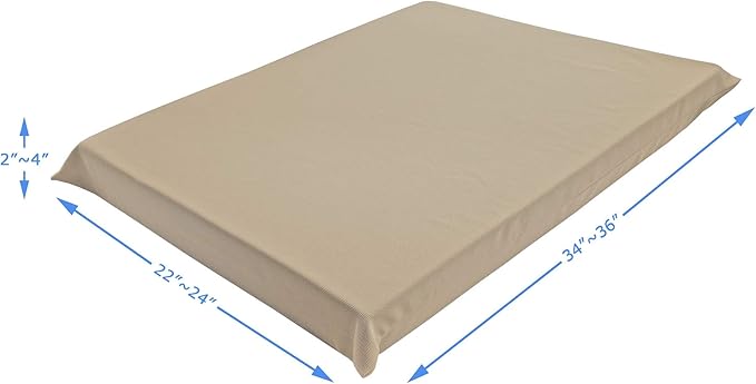 Waterproof Soft and Durable Beige Elastic Machine-Washable Medium Size Dog Bed Cover (37"x25")