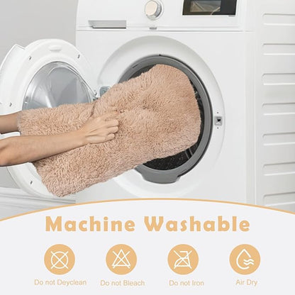 JOEJOY Dog Bed Crate Pad Anxiety，29" x 21", Beige