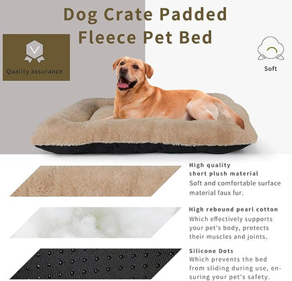 Plush Dog Beds for Large Dogs for 42 Inch Dog Crate Bed 42x28,Khaki Dog