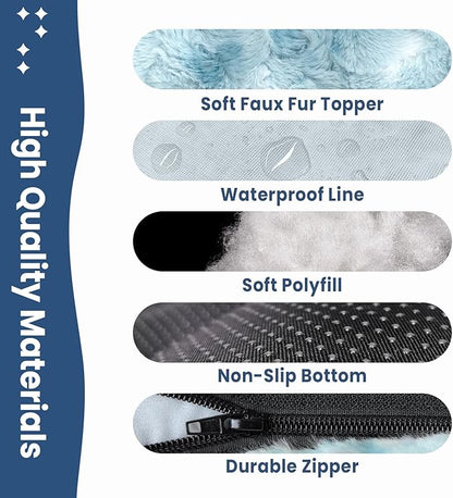 Washable Dog Bed Deluxe Breeds.35 * 23",Blue