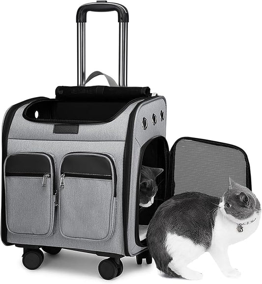 Wheeled Pet Carrier Backpack Breathable Pet Carrier