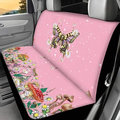 Doojoayie Butterfly Print Dog Car Seat Cover for Back Seat 2
