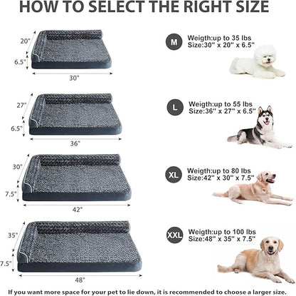 BFPETHOME Extra Large Orthopedic Dog Bed 100 lbs, 48 x 35 x 7.5 inches,