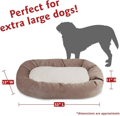 52 inch Pearl Villa Collection Sherpa Bagel Dog Bed