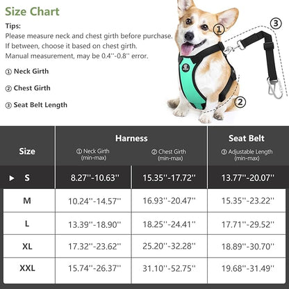 Dog Vehicle Safety Vest Harness