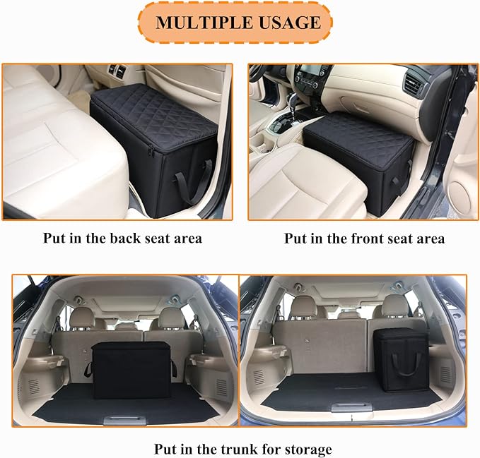 Dog Car Seat Extender with Storage 200lbs, Car 19.3"x9.85"x13")