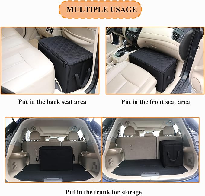 Dog Car Seat Extender with Storage 200lbs, Car 20"x11.5"x14.5")
