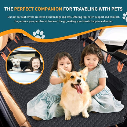 Dog Car Seat Cover for Back Seat Hard Bottom Heavy Seat Extender for Dogs