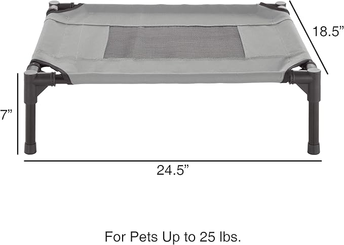 PETMAKER Elevated Dog Bed 24.5x18.5-Inch Portable 25lbs (Gray)