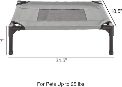 PETMAKER Elevated Dog Bed 24.5x18.5-Inch Portable 25lbs (Gray)