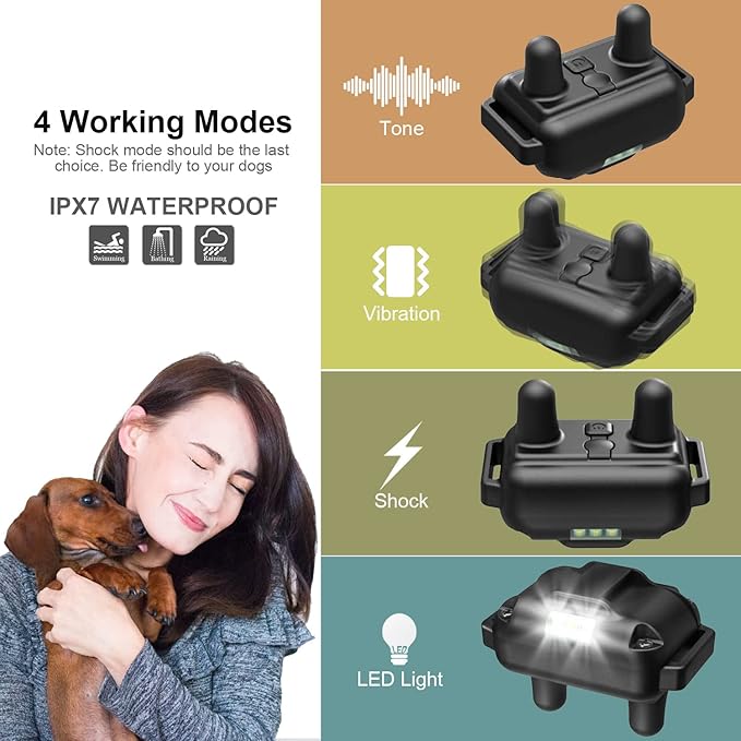 Electric Dog Training Collar with Remote 1640FT IP67 Waterproof 1 Dog