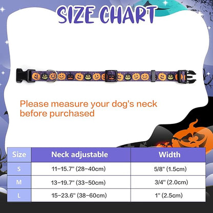 TDTOK Cute Halloween Dog Collar for Small Medium 5 Different