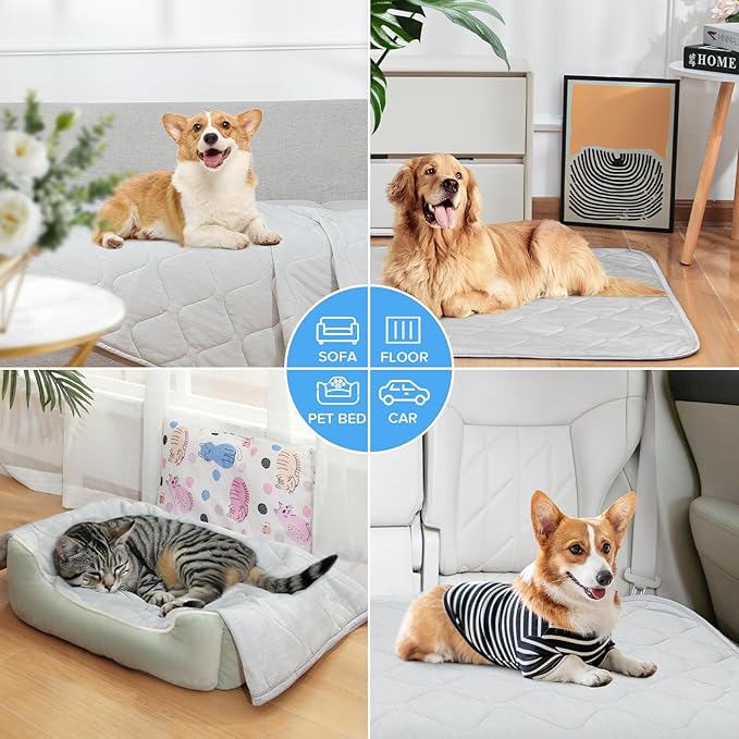 Rywell Cooling Mat for Dogs Q-Max>0.5, Durable&Versatile Scratches&Chewing,40 * 60IN Washable