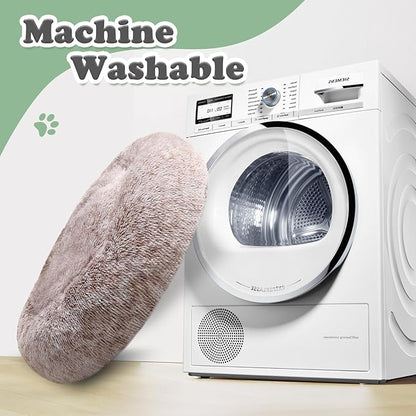 JOLLYVOGUE Calming Donut Dog Bed & Cat Bed (20",Brown)