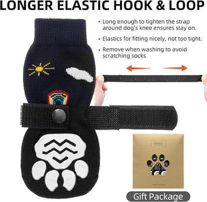 PUPTECK 2 Pairs Anti-Slip Dog Grip Socks for Hot/Cold Pavement