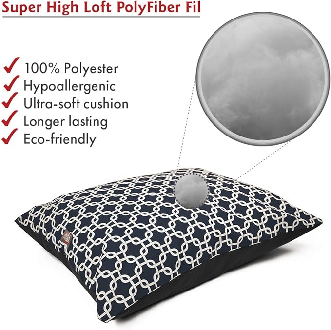 Majestic Pet Rectangle Medium Dog Bed Washable – Non Slip Comfy Pet Bed – Dog Crate Bed Super Value Pillow Dog Bed – Dog Kennel Bed for Sleeping 35 x 28 Inch