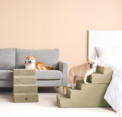 EHEYCIGA Dog Stairs for Bed 18”H 4-Step Dog