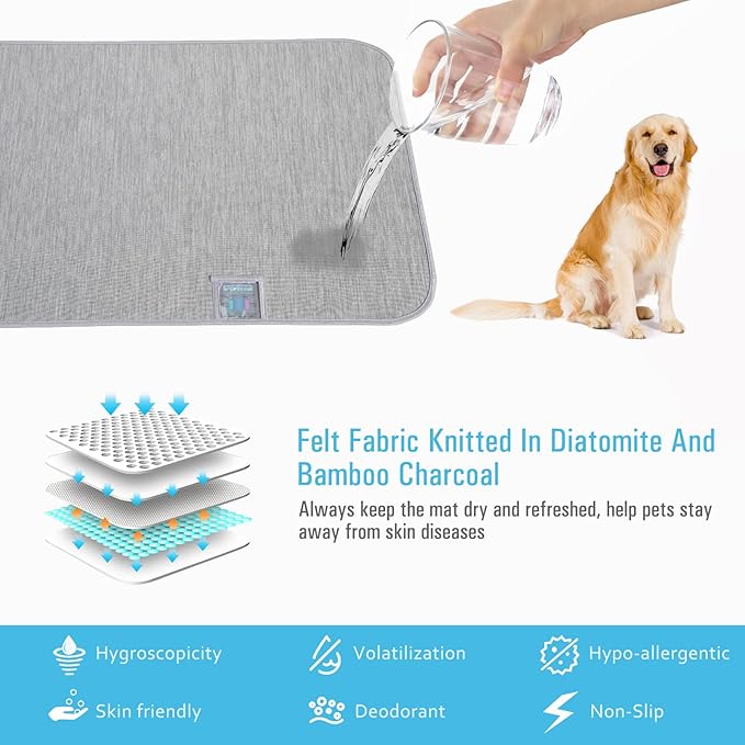 Rywell Pet Reusable Bed Pad Summer Cooling Dogs Mat with Humidity indicator card