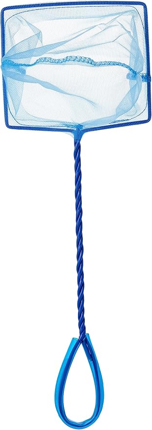 Marina Blue Fine Nylon Net with Handle, Aquarium Maintenance Tool, Blue