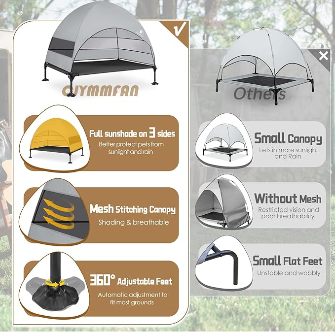 Elevated Dog Bed with 2024 Newest Canopy