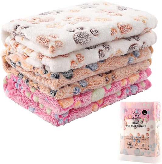 3 Pack Cat and Dog Blanket Soft & Warm Fleece Flannel Pet Blanket, Great Pet Throw for Puppy, Small Dog, Medium Dog & Large Dog (Large)