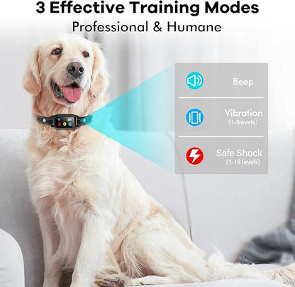 AI Dog Shock Collar 2 Dogs (10-120Lbs) 3300FT Dog IPX7 Waterproof