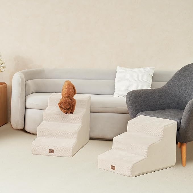 EHEYCIGA Dog Stairs for Small Dog 19.7”H 4-Step Slope