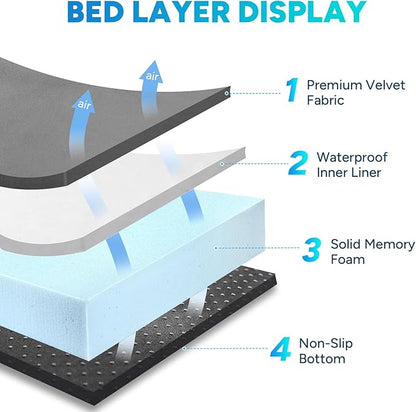 GLADOG Orthopedic Small Dog Bed with Full Memory Foam 26×20 Inches,