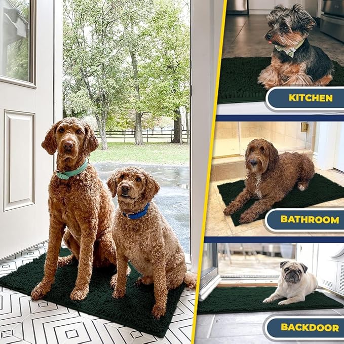 Muddy Mat® AS-SEEN-ON-TV Highly Absorbent Microfiber Dog Door Mat and Pet Rug 59"X35"