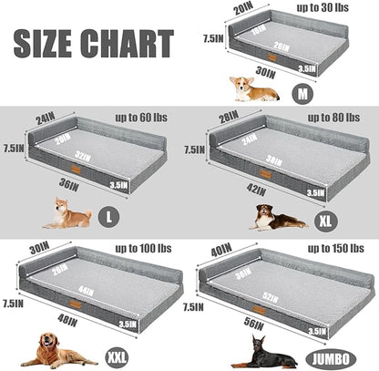 Patas Lague Orthopedic Dog Bed for Medium Dogs 36''X24''
