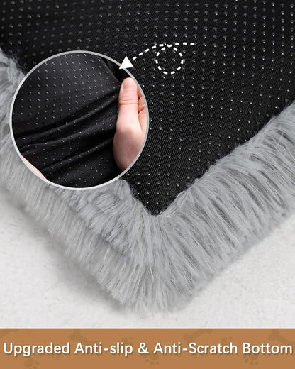 Dog Crate Pad Ultra Soft Dog Bed Mat Washable Pet Kennel Bed with Non-Slip Bottom Fluffy Plush Sleeping Mat for Large Medium Small Dogs 41 x 27 Inch,